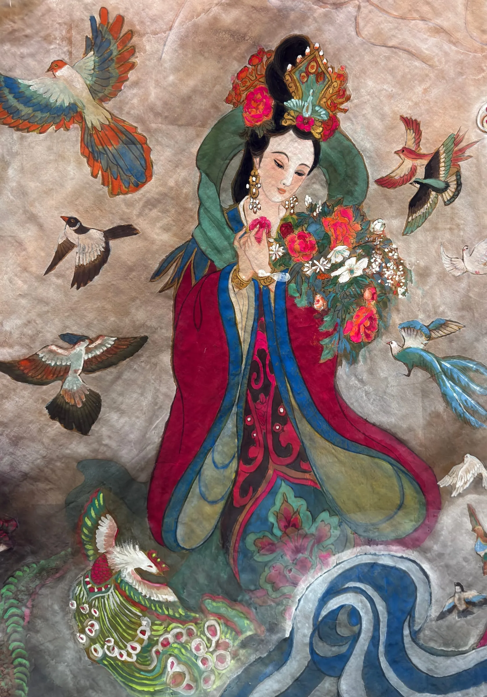 Du Lingyang (Empress Chengong) — silk portrait by Xiang Li