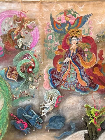 The Eleven Empresses of the Eastern Jin — the silk Empress Song Fujin is painted on, by Xiang Li