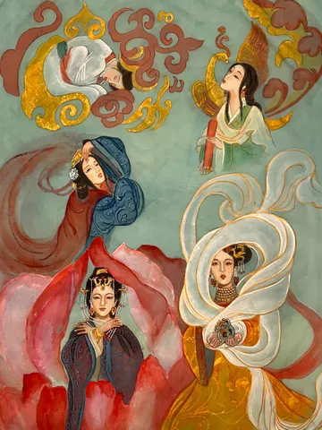 The Three Kingdoms (Eastern Wu) Empresses — silk portrait by Xiang Li