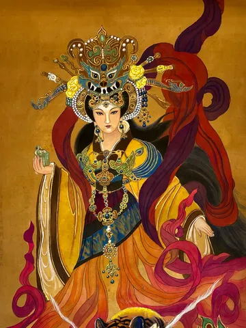 Empress Dou (Zhangde) — silk portrait by Xiang Li