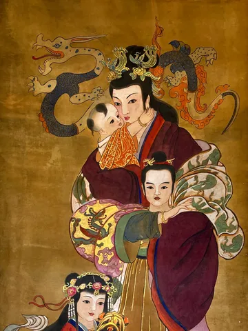 Empress Dou (Empress Xiaowen) — silk portrait by Xiang Li