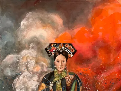 Empress Dowager Cixi — silk portrait by Xiang Li