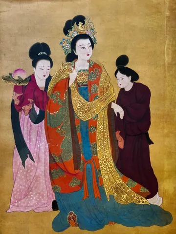 Empress Dowager Wang (Xianzong) — silk portrait by Xiang Li