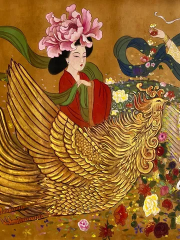 Empress Liu and Empress Dou — silk portrait by Xiang Li