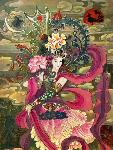 Empress Luo Shen (Three Kingdoms Cao Wei) — silk portrait by Xiang Li