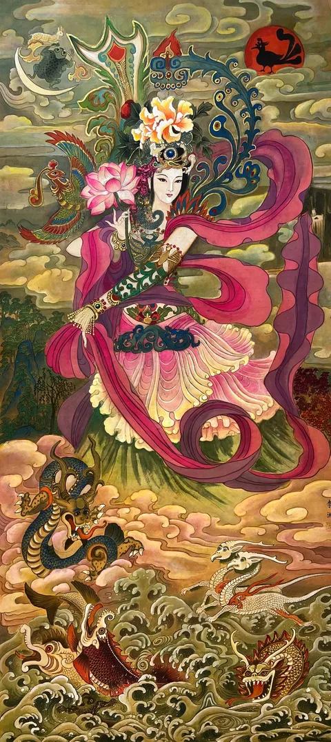 Empress Luo Shen (Three Kingdoms Cao Wei) — silk portrait by Xiang Li
