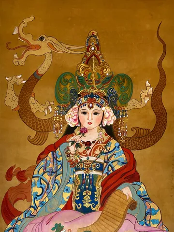 Empress Shangguan — silk portrait by Xiang Li