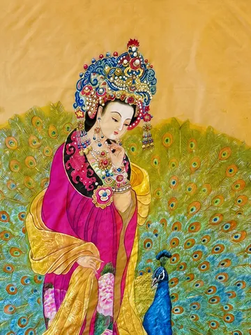 Empress Taimu — silk portrait by Xiang Li