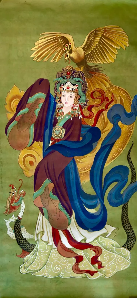 Empress Wenxian — silk portrait by Xiang Li