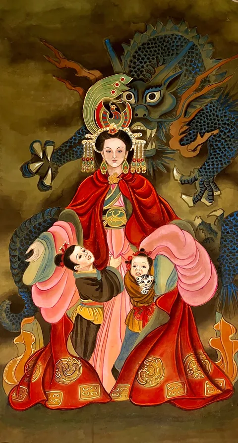 Empress Xiao — silk portrait by Xiang Li