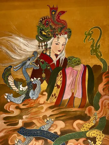 Empress Xiaoyuan — silk portrait by Xiang Li