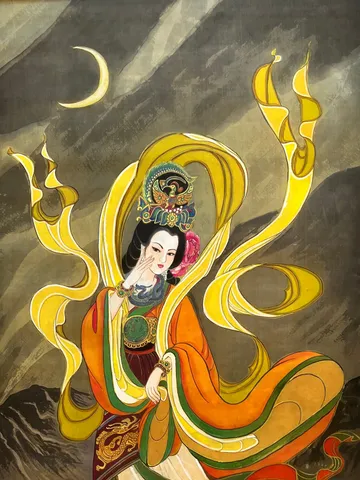 Empress Yan Ji (Empress Ansi) — silk portrait by Xiang Li
