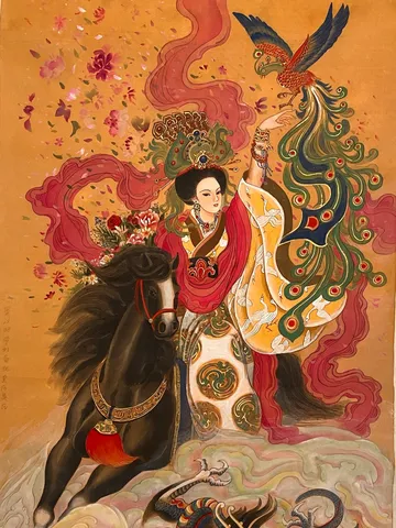 Empress Zhang Hui (Later Liang) — silk portrait by Xiang Li