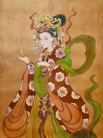 Empress Zhang (Suzong) — silk portrait by Xiang Li