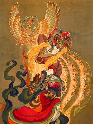 Empress Zhou the Elder, Empress Zhou the Younger (Southern Tang) — silk portrait by Xiang Li