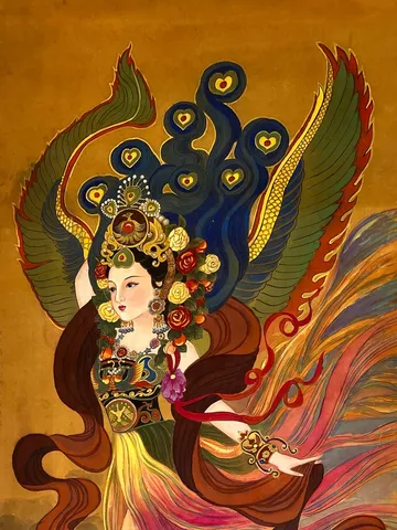 Empress Xiaoping (Empress Wang) — silk portrait by Xiang Li