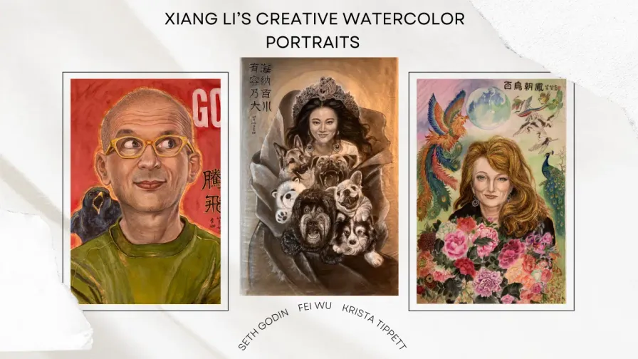 Xiang Li’s Art of Storytelling Through Creative Watercolor Portraits