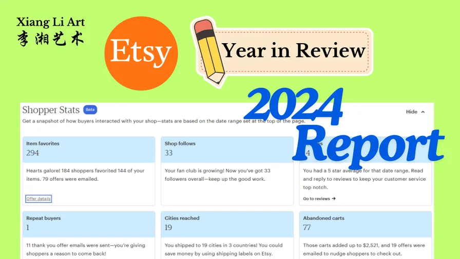 Xiang Li Art Etsy Store:  Year-End Performance Update