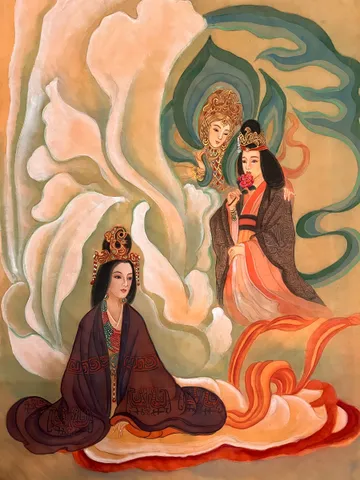 The Three Kingdoms Empresses (Shu Han) — silk portrait by Xiang Li