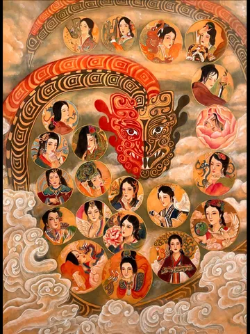 The Empresses of the Southern Dynasties — silk portrait by Xiang Li