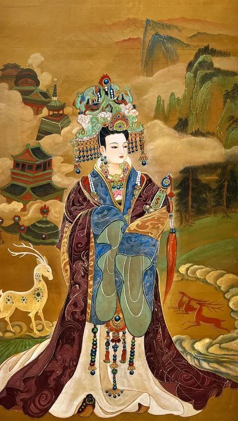Empress Wu Zetian — silk portrait by Xiang Li