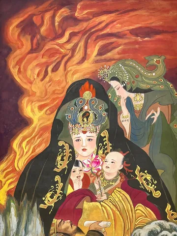 Empress Wang (Xin) — silk portrait by Xiang Li