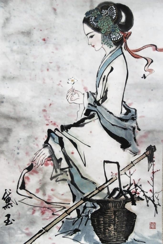 Lin Daiyu 林黛玉, painted by Xiang Li