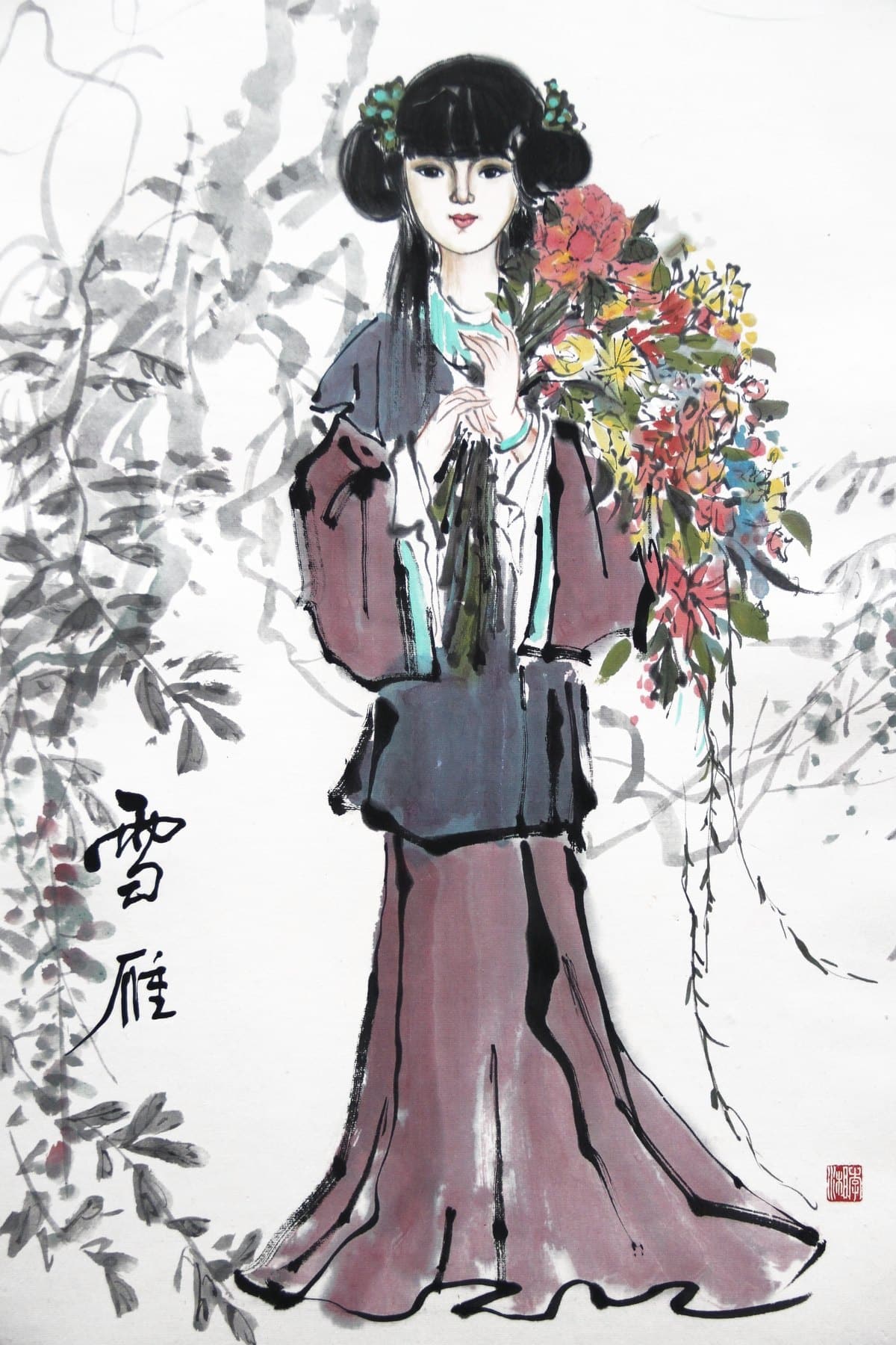 Xueyan 雪雁, painted by Xiang Li