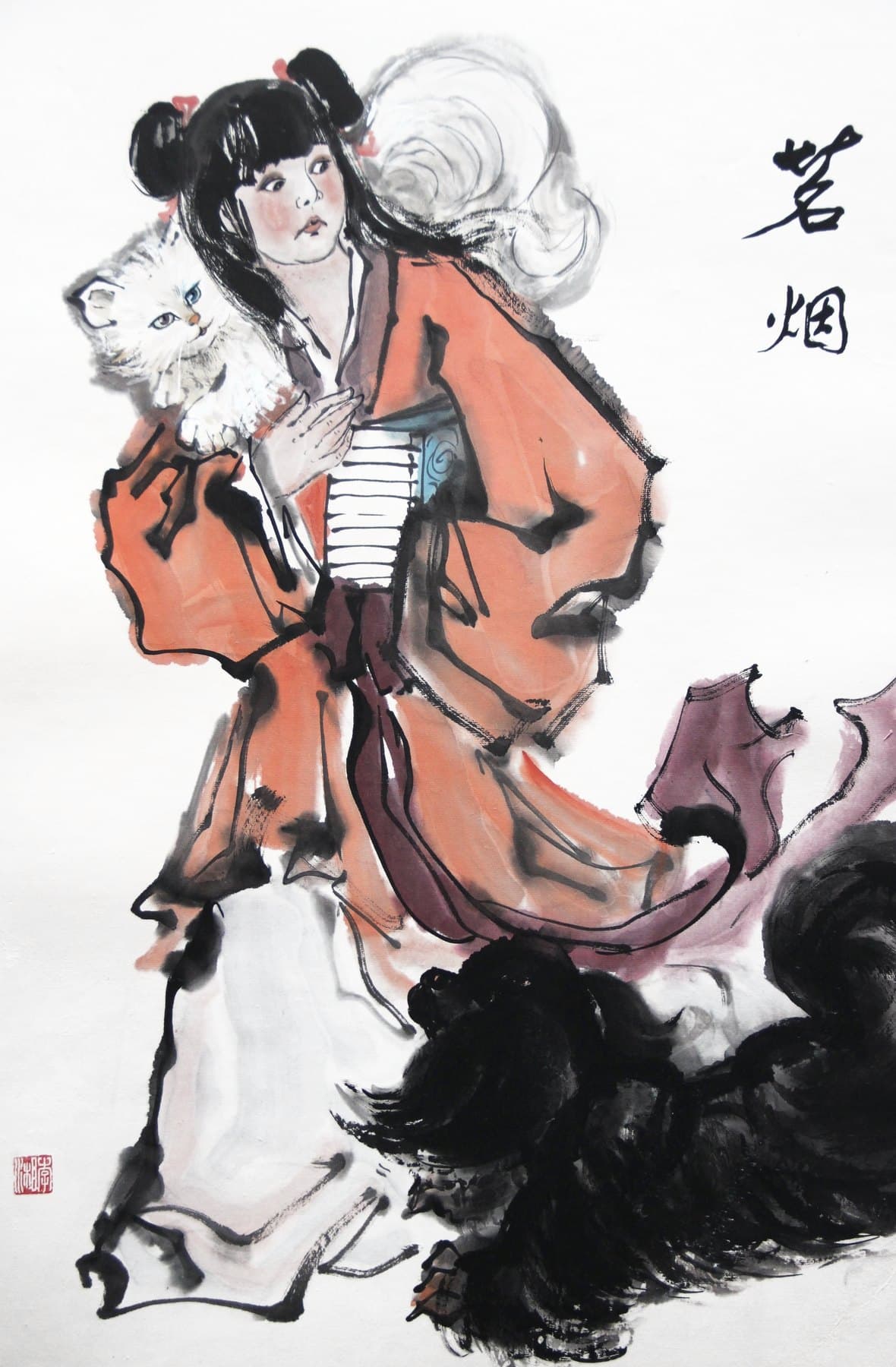 Mingyan 茗烟, painted by Xiang Li