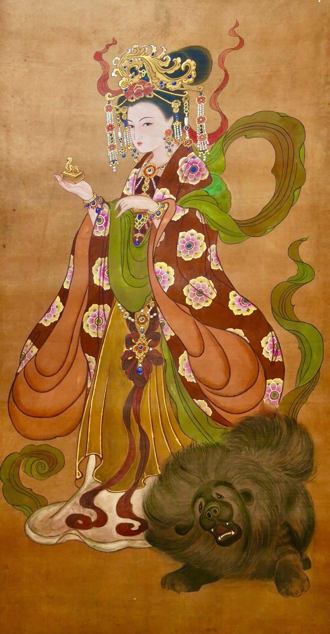 Empress Zhang, consort of Emperor Suzong of Tang — Chinese watercolor on silk by Xiang Li