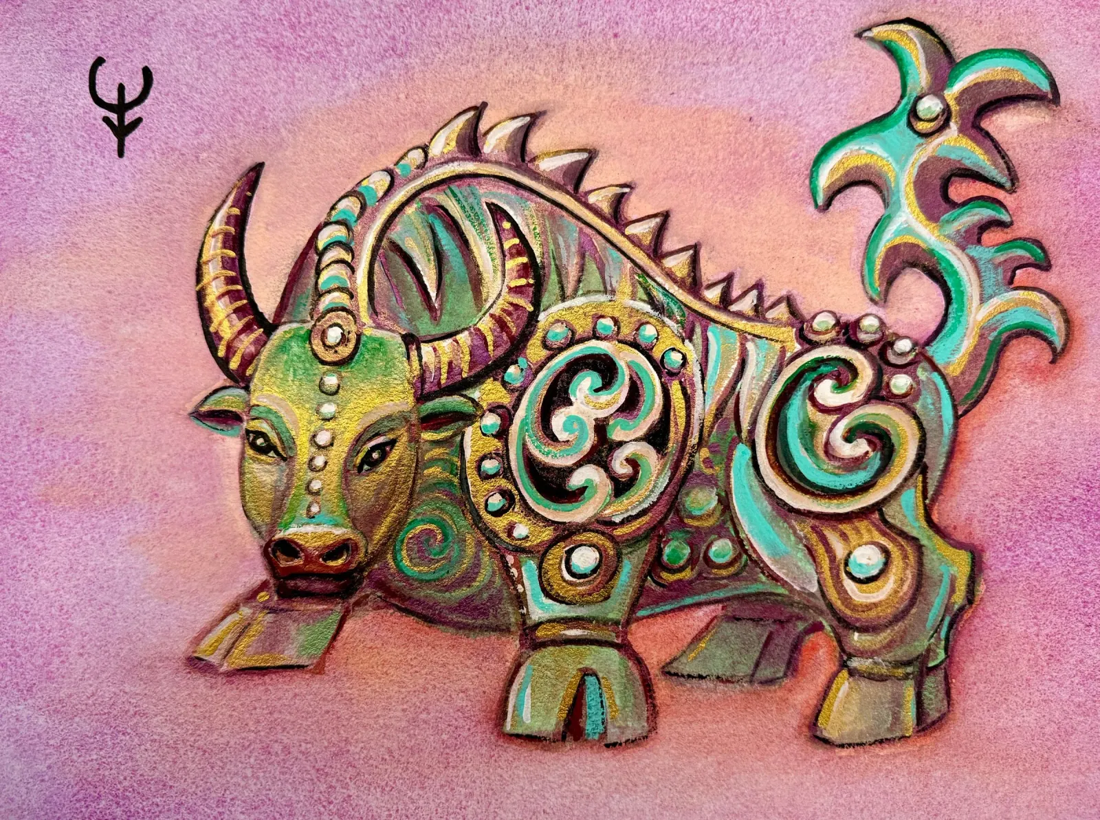Ox 牛 — Chinese zodiac painting by Xiang Li