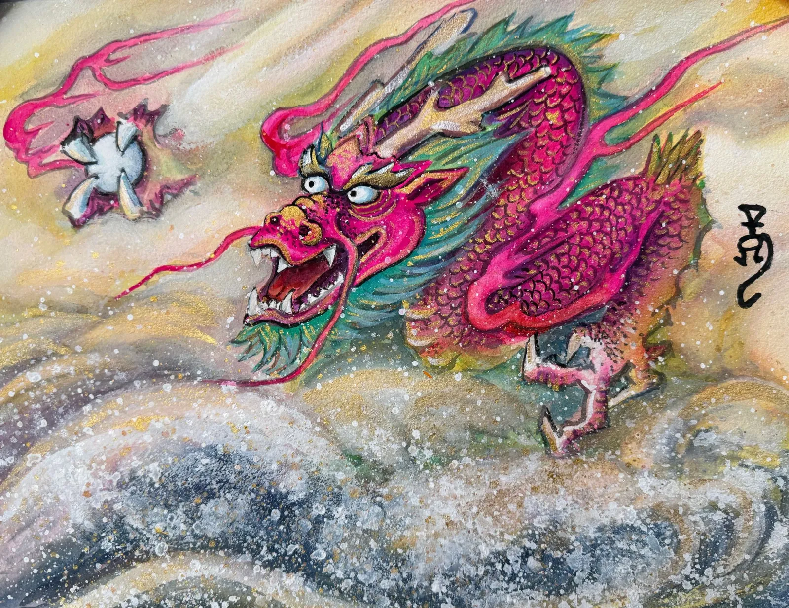Dragon 龍 — Chinese zodiac painting by Xiang Li