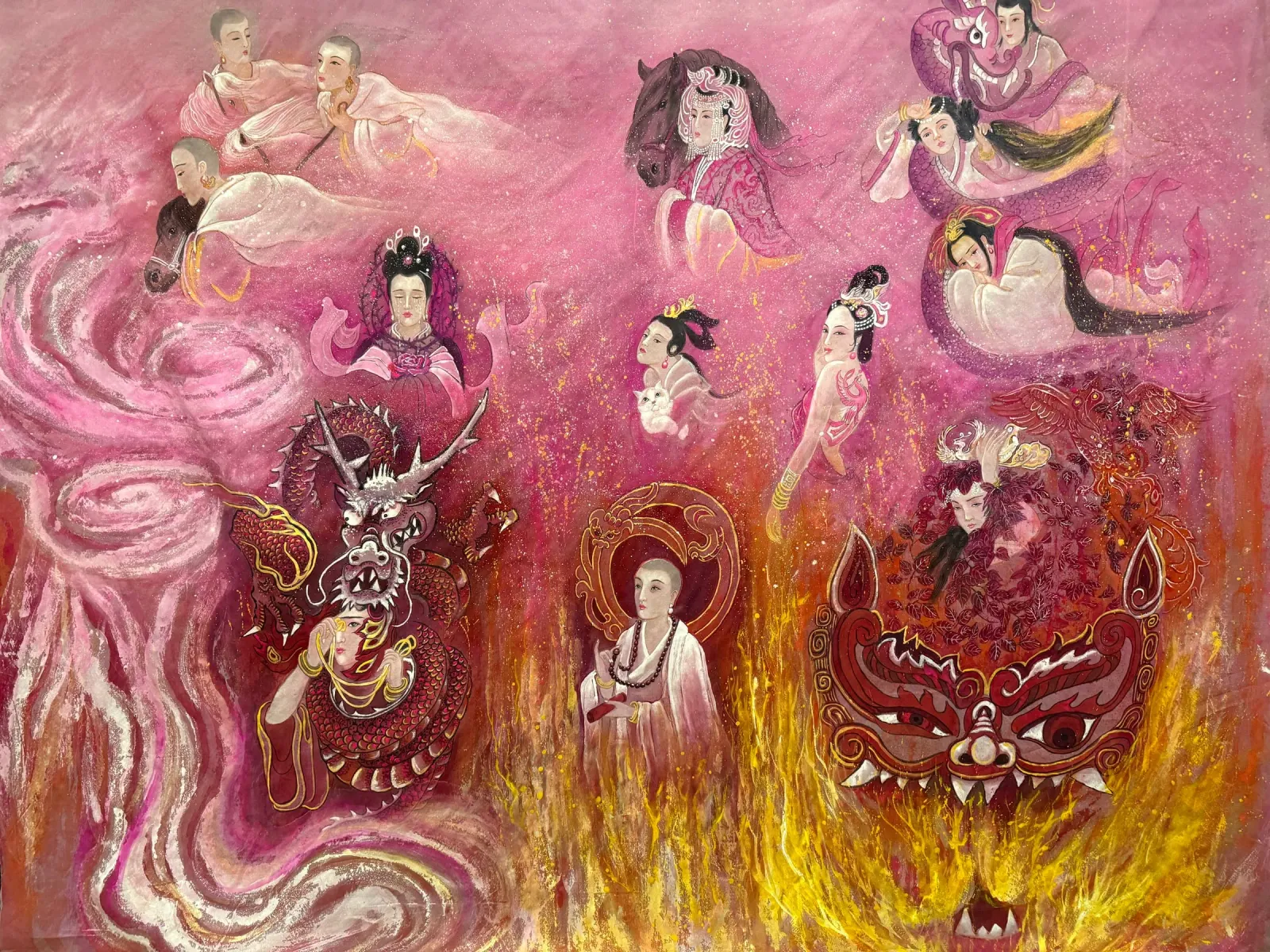 The Empresses of the Northern Qi and Northern Zhou — silk portrait by Xiang Li